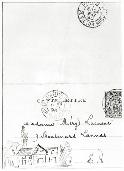 Envelop met tekeningen van Stéphane Mallarmé aan Méry Laurent, 1890 door Stephane Mallarme